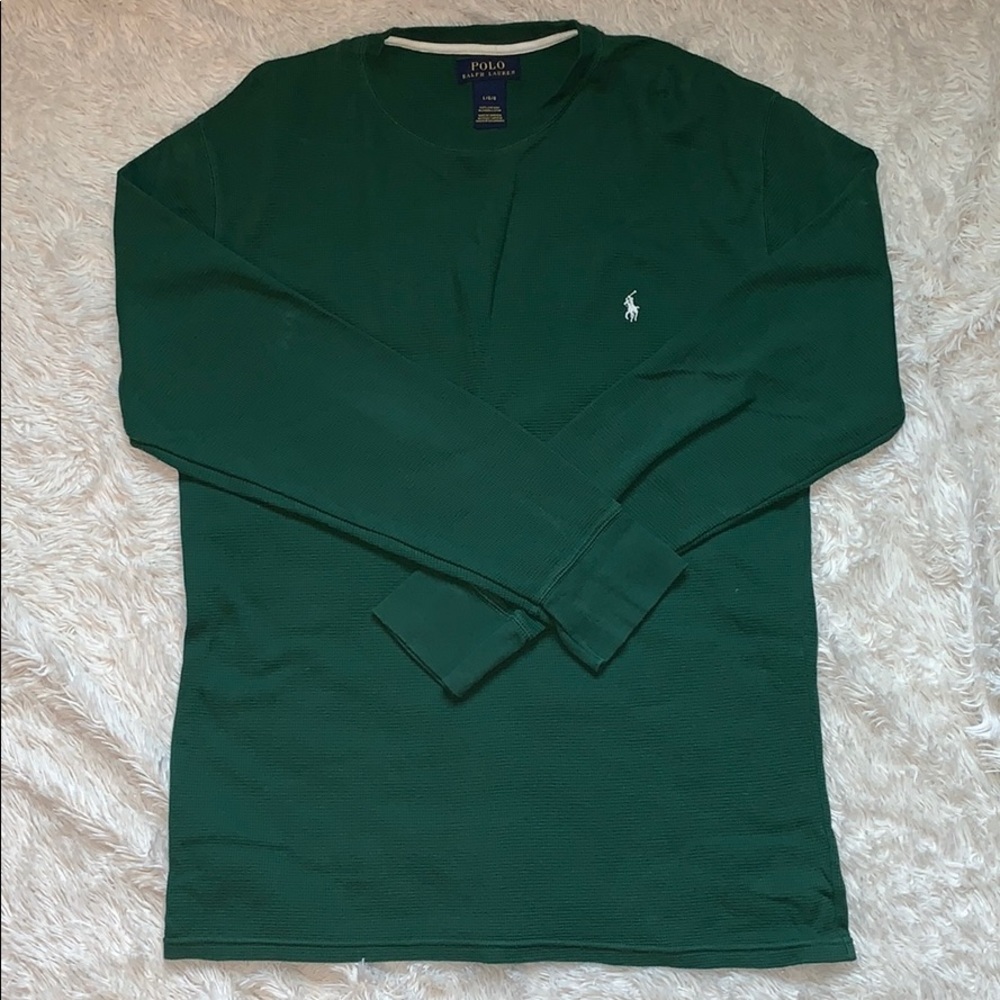 Polo Ralph Lauren Green Waffle Knit Top